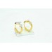 Hoop Huggies Bali Earrings yellow Gold Plated white Zircon Stones